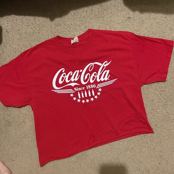 Tops - Coca-Cola red cropped shirt, size M